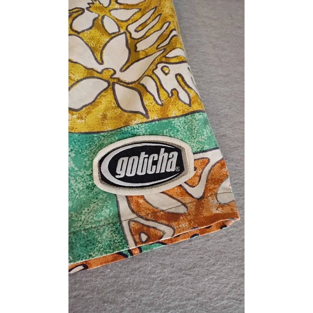 VINTAGE Gotcha Swim Trunks -(Small Flaw) Men's Sz Large- 1980's-Hawaiian Floral - Picture 12 of 12